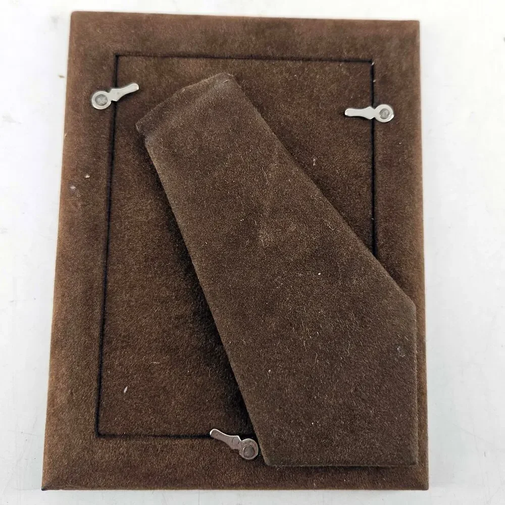 Vintage Velvet Silver Antique Style Easel Table Photo Picture Frame